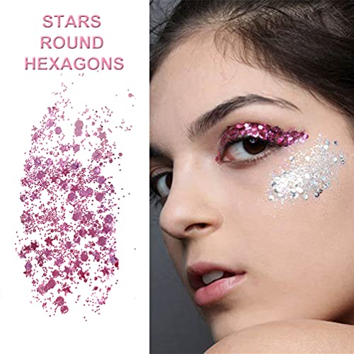 Holographic Body Glitter, TEOYALL Long Lasting Glitter Shimmer Chunky Sequins...