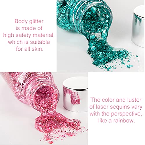 Holographic Body Glitter, TEOYALL Long Lasting Glitter Shimmer Chunky Sequins...