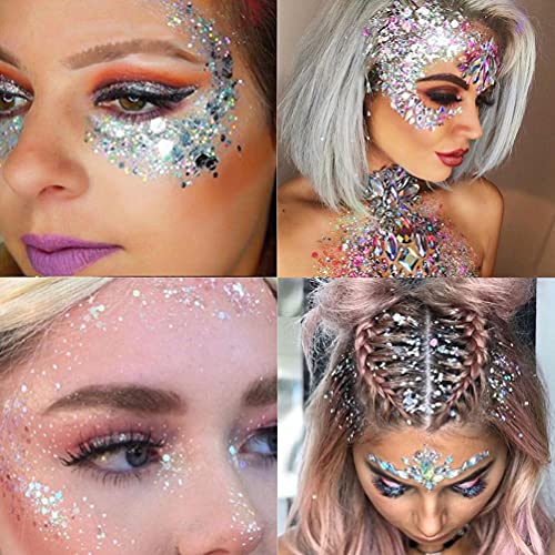 Holographic Body Glitter, TEOYALL Long Lasting Glitter Shimmer Chunky Sequins...
