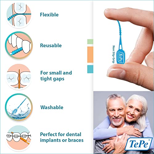 TEPE Dental Floss Picks, Tooth Picks Flossers, Floss Sticks, EasyPicks M/L, B...