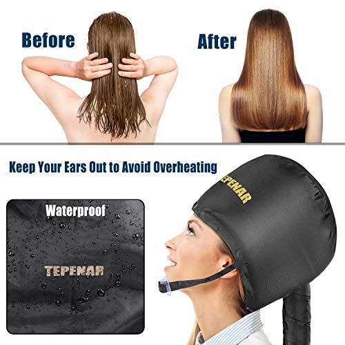 TEPENAR Bonnet Hair Dryer Attachment, Upgraded Soft Adjustable Large Hair Dry...