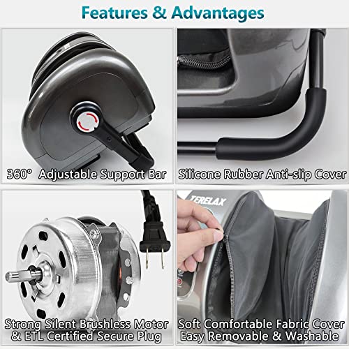 Foot Massager Machine Shiatsu Foot and Calf/Leg Massager with Heat Deep Knead...