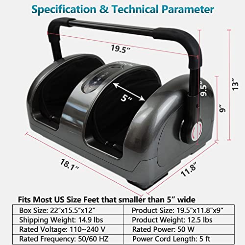 Foot Massager Machine Shiatsu Foot and Calf/Leg Massager with Heat Deep Knead...