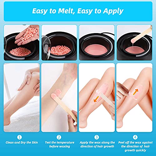 Hard Wax Beads for Hair Removal 4 Bags 3.5Oz Natural Hard Wax Beans (Aloe Ver...