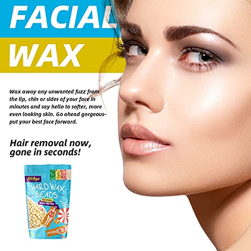 Hard Wax Beads for Hair Removal 4 Bags 3.5Oz Natural Hard Wax Beans (Aloe Ver...