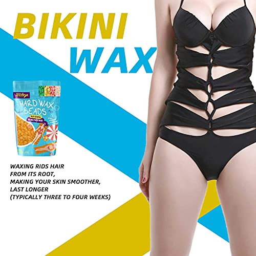 Hard Wax Beads for Hair Removal 4 Bags 3.5Oz Natural Hard Wax Beans (Aloe Ver...