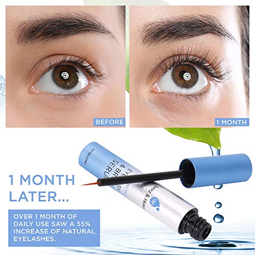 Natural Eyelash Growth Serum and Brow Enhancer to Grow Thicker, Longer Lashes...