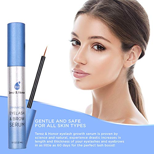 Natural Eyelash Growth Serum and Brow Enhancer to Grow Thicker, Longer Lashes...