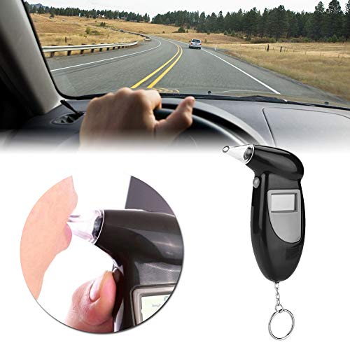 Terisass Breathalyzer Keychain LCD Screen Breath Alcohol Tester Professional-...