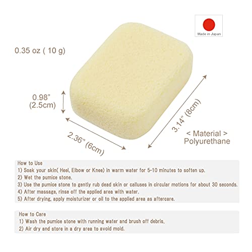 Pumice Stone for Feet, Body, Hands [Made in Japan] Coconut Oil Blended for Ex...