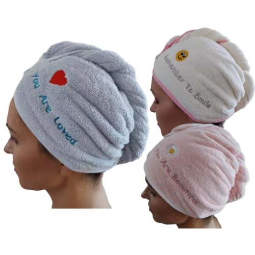 Microfiber Premium Hair Towel Wrap 3 Pack,Super Absorbent, Quick Dry Wet Hair...