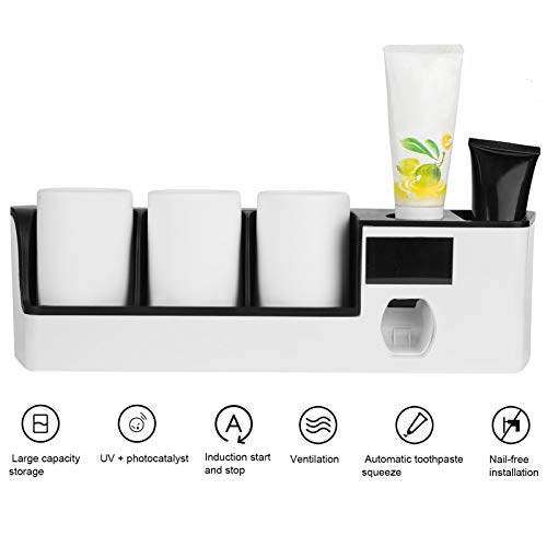 TETI Toothbrush Cleaner UV USB Charging Wall Mounted UV Toothbrush Holder wit...