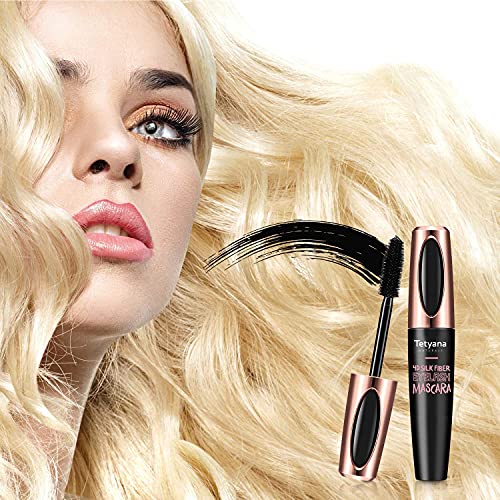 4D Silk Fiber Lash Mascara Waterproof, Luxuriously Longer, Thicker, Voluminou...