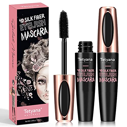4D Silk Fiber Lash Mascara Waterproof, Luxuriously Longer, Thicker, Voluminou...