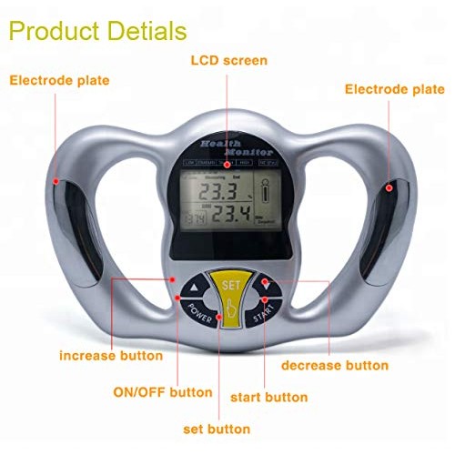 Tevedin Digital Body Fat Analyzer Handheld Body Fat Measurement Tool Health M...