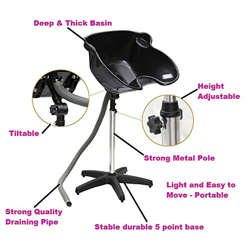 Portable Shampoo Hairdresser Hairdressing Back Workstation Basin Salon Deep S...