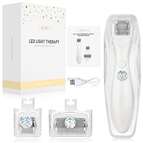 Derma Roller Microneedle Roller for Hair Growth Face Body, 3 IN 1 Microneedle...