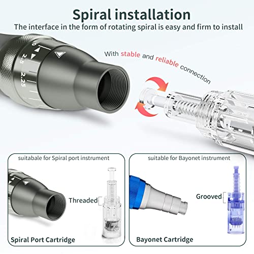 Microneedling Pen Electric Derma Pen with 20 Replacement Cartridges, Adjustab...