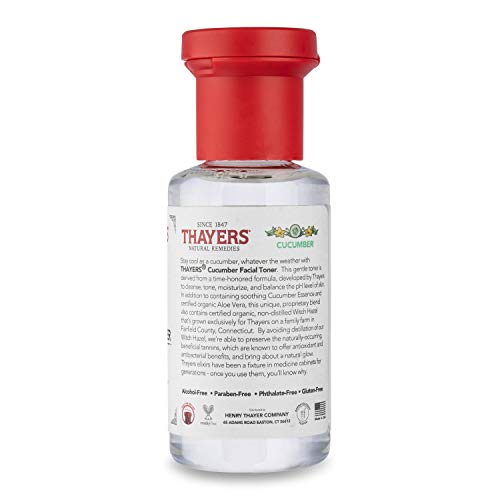 THAYERS Alcohol-Free Witch Hazel Facial Toner with Aloe Vera, Cucumber, Trial...