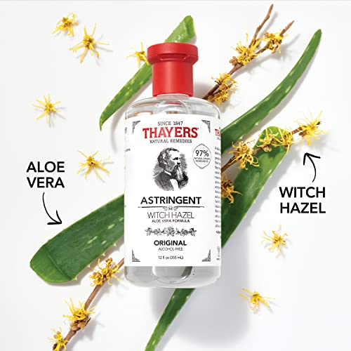 THAYERS Original Witch Hazel Astringent with Aloe Vera, 12 ounce bottle