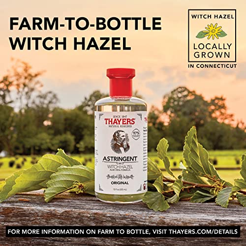 THAYERS Original Witch Hazel Astringent with Aloe Vera, 12 ounce bottle