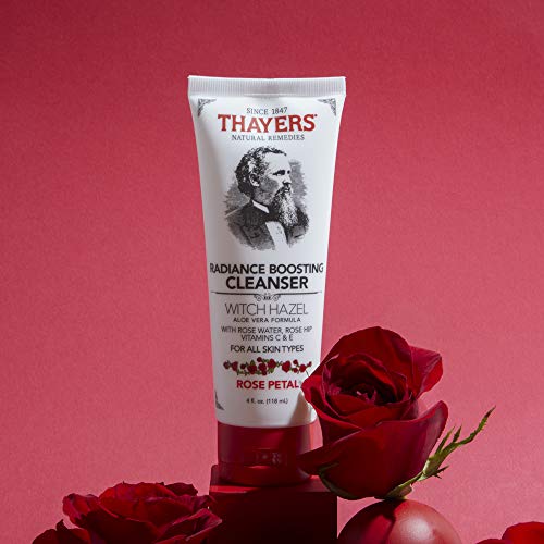 THAYERS Rose Petal Radiance Boosting Cleanser with Vitamin C and Vitamin E, 4...
