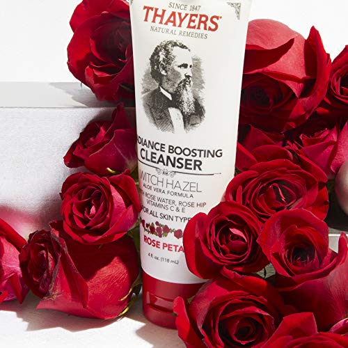 THAYERS Rose Petal Radiance Boosting Cleanser with Vitamin C and Vitamin E, 4...