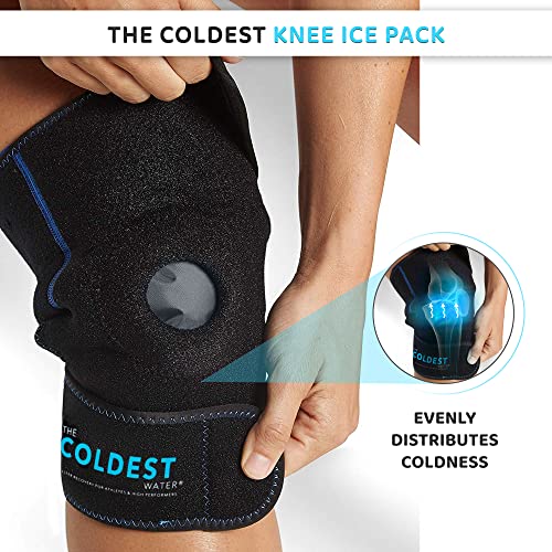 The Coldest Knee Ice Pack Wrap, Hot and Cold Therapy - Reusable Compression B...