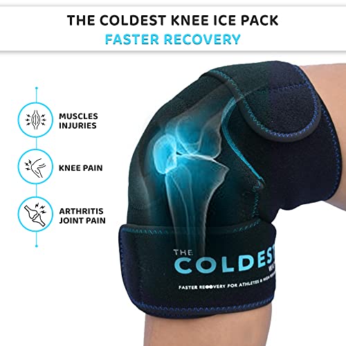 The Coldest Knee Ice Pack Wrap, Hot and Cold Therapy - Reusable Compression B...