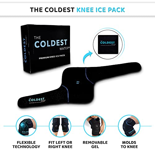 The Coldest Knee Ice Pack Wrap, Hot and Cold Therapy - Reusable Compression B...
