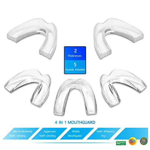 The ConfiDental - Pack of 5 Moldable Mouth Guard for Teeth Grinding Clenching...
