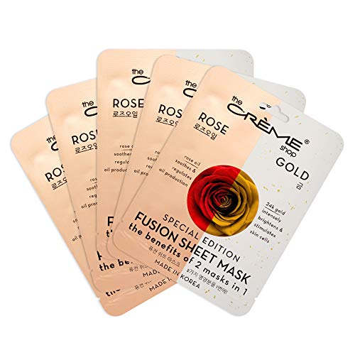 The Crème Shop Korean Skincare | Rose & Gold Fusion Face Sheet mask 5 Pack