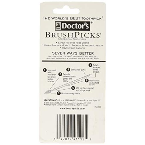 The Doctor's BrushPicks Interdental Toothpicks | 120-Picks per pack | (6-Pack)