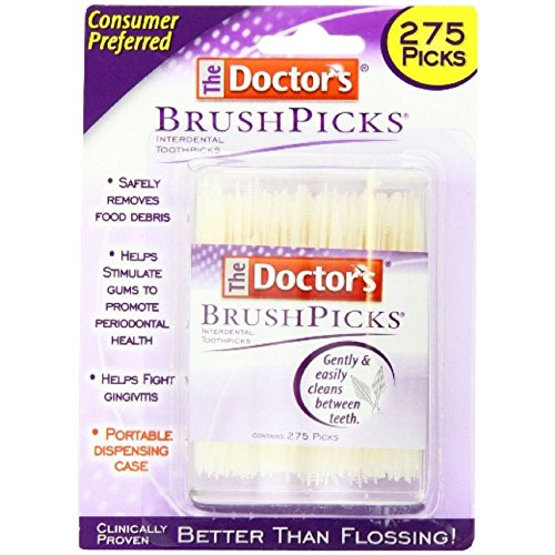 The Doctor's BrushPicks Interdental Toothpicks | 120-Picks per pack | Pack of 3