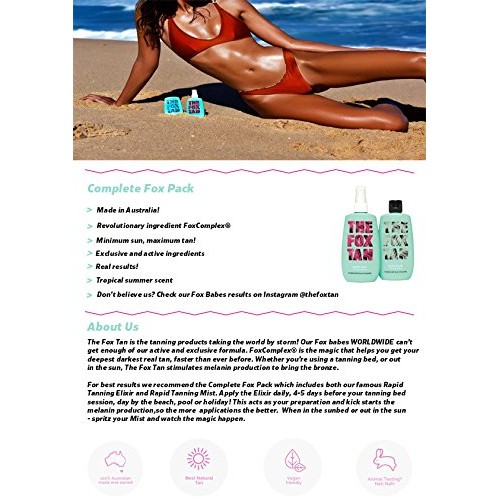 The Fox Tan Originals Pack | Natural Tanning Lotion & Accelerator | Elixir an...