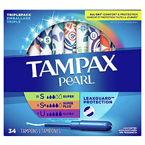 Tampax Pearl Tampons Bundle: Super/Super Plus/ Ultra Absorbency Multipack/ Va...