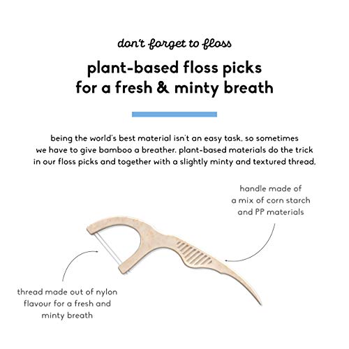 The Humble Co. Natural Dental Floss Picks (200 Count) - Vegan, Eco Friendly, ...