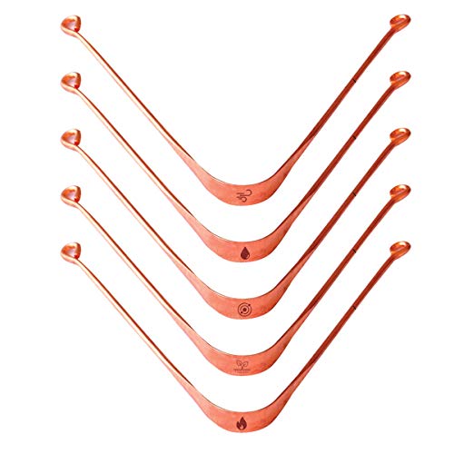 The Legend Pack of 5 Ayurveda Heavenly Copper Tongue Cleaner or Scraper | Met...
