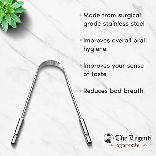 The Legend Stainless Steel Tongue Scrapers-Metal U Shaped Tongue Scraper for ...
