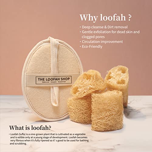 The Loofah Shop Shower Loofah Sponge, Body Exfoliator Scrubber ,Exfoliating B...