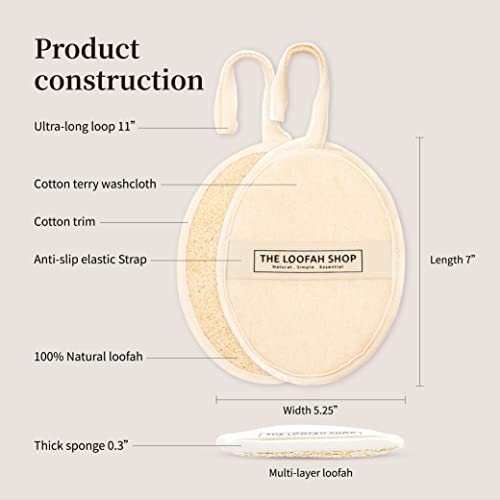 The Loofah Shop Shower Loofah Sponge, Body Exfoliator Scrubber ,Exfoliating B...