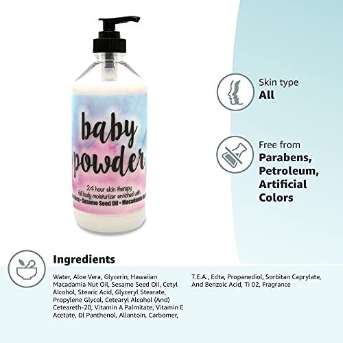 The Lotion Company 24 Hour Skin Therapy Lotion, Baby Powder, 16 Fluid Ounce