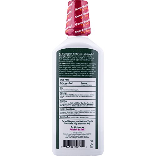 The Natural Dentist Healthy Gums Mouth Wash, Peppermint Twist Flavor, 16.9 Ou...