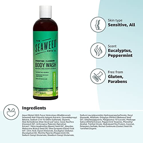 The Seaweed Bath Co. Hydrating Body Wash, Eucalyptus & Peppermint, Nutrient-R...