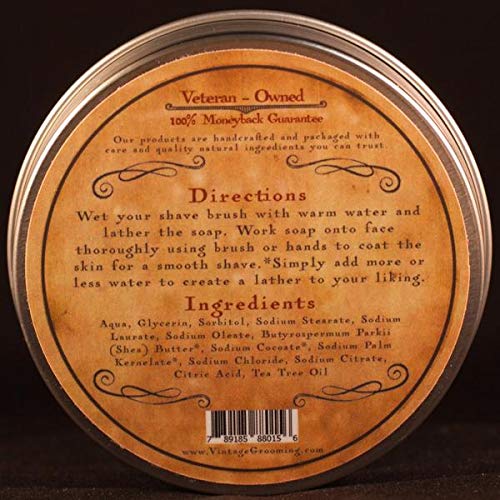 All Natural Tea Tree Shave Soap - African Black (4oz)
