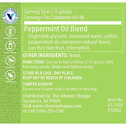 The Vitamin Shoppe Breathprep, Oral Spray for Fresh Breath, Breath Freshener,...