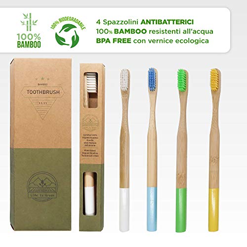 Eco Friendly and Biodegradable Bamboo Toothbrush Water Resistant | Plastic Fr...