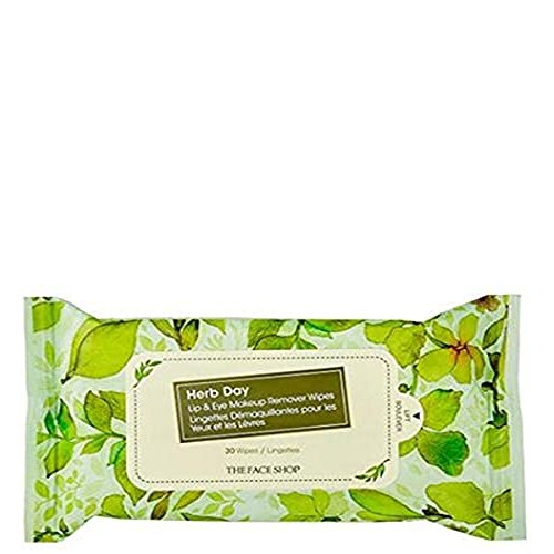 THE FACE SHOP THE FACE SHOP Herb Day Lip&Eye Makeup Remover Wipes (30 Wipes),...