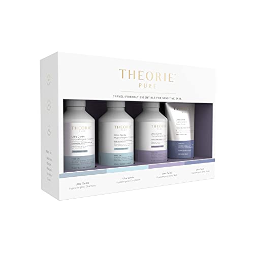 THEORIE PURE Collection Travel Set- Hypoallergenic- Shampoo, Conditioner, Bod...