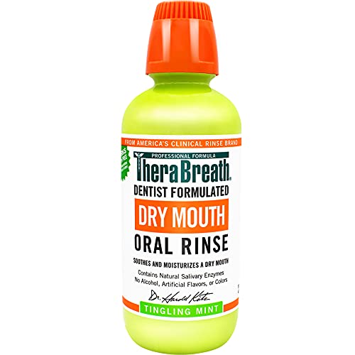 TheraBreath Dry Mouth Dentist Recommended Oral Rinse, Tingling Mint, 16 Ounce...